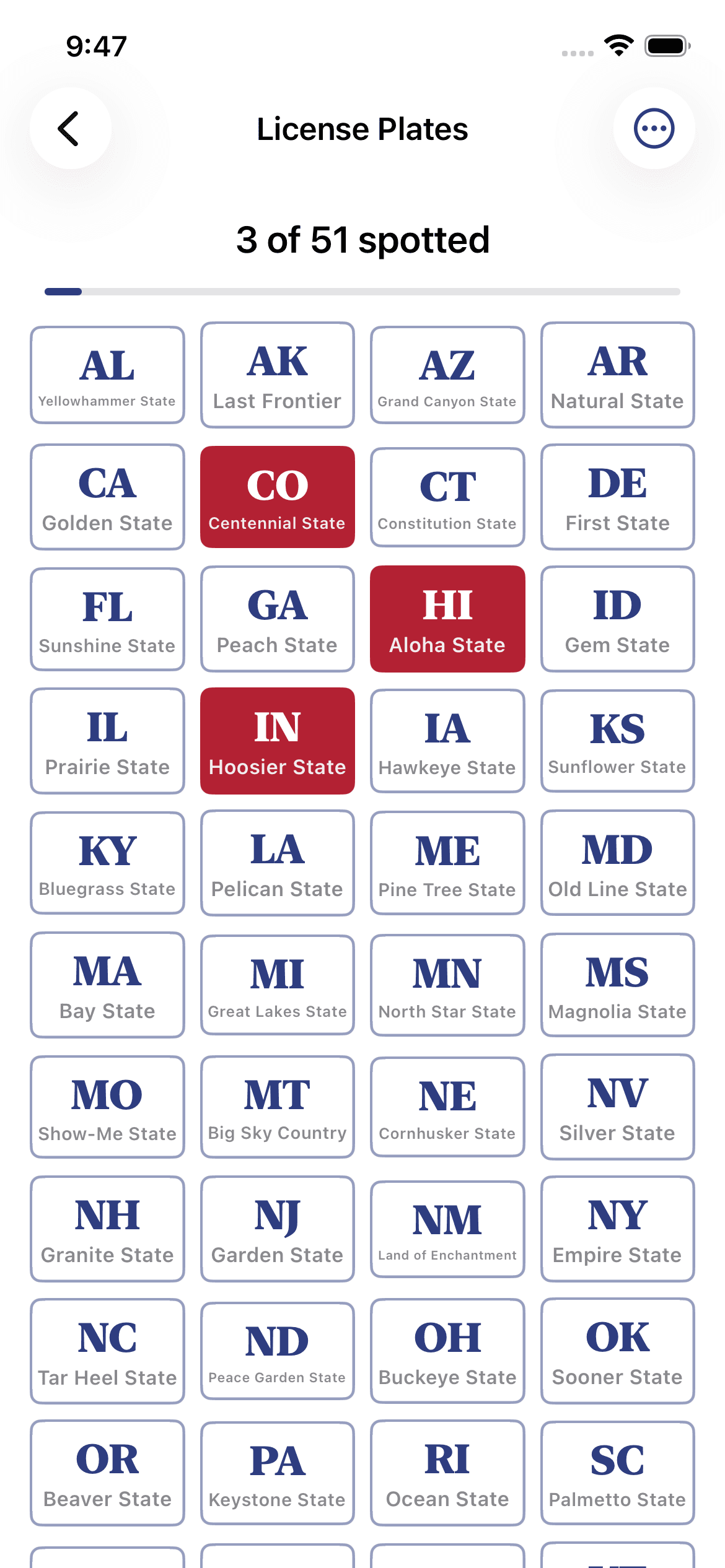 Mile Marker Trip License Plate screen